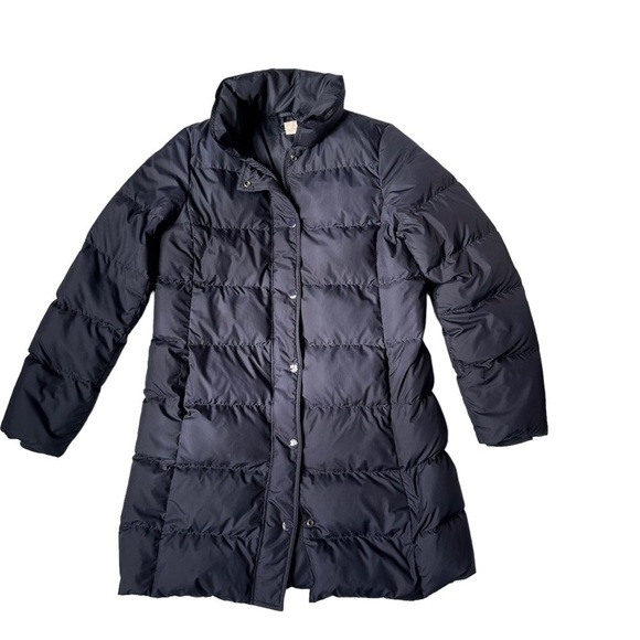J.Crew Navy Longline Puffer Coat Size L - Picture 3 of 7